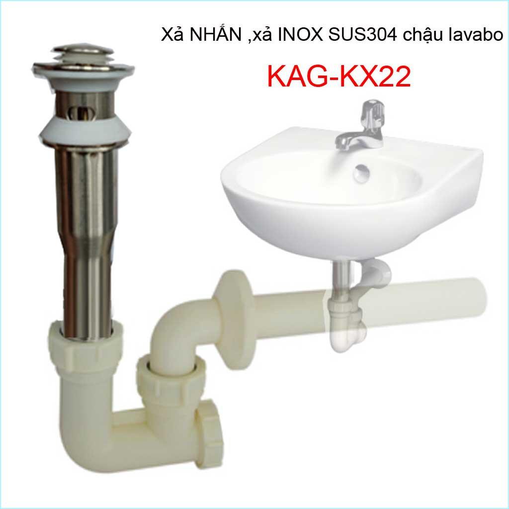 Xả lavabo Kace KAG-KX22, bộ xả nhấn sứ chậu rửa mặt chậu sứ giá tốt hiệu suất sử dụng tốt chặn tóc tốt thoát nước nhanh