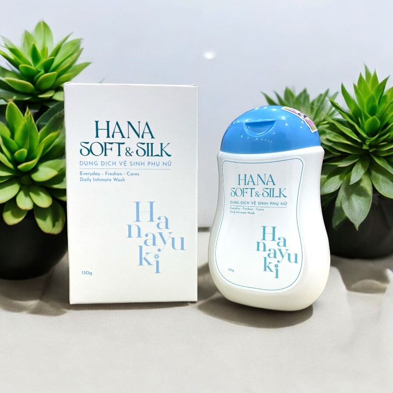 Dung Dịch Vệ Sinh Phụ Nữ &amp; Nam Hana Soft Silk - VB Soft Silk Hanayuki Chính Hãng Giữ Ẩm Cân Bằng Độ PH 150g