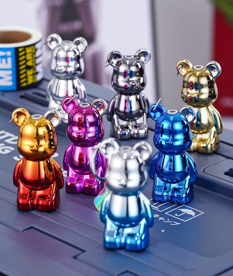 Bật lửa hột quẹt móc khóa hình gấu BEARBRICK bóng trơn nhiều màu siêu dễ thương - xài gas