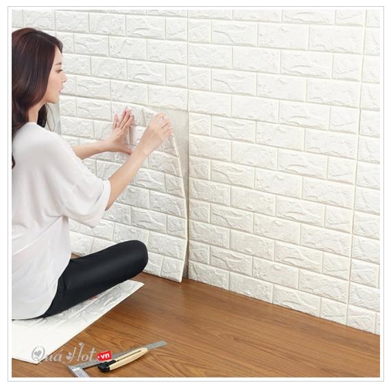 Bộ 10 Miếng Xốp Dán Tường Giả Gạch PaKaSa - Hàng Chính Hãng