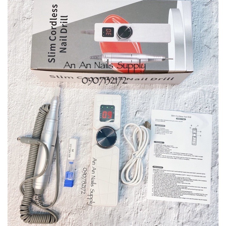 Máy mài móng tích điện Slim Cordless Loại cao cấp 30 nghìn vòng