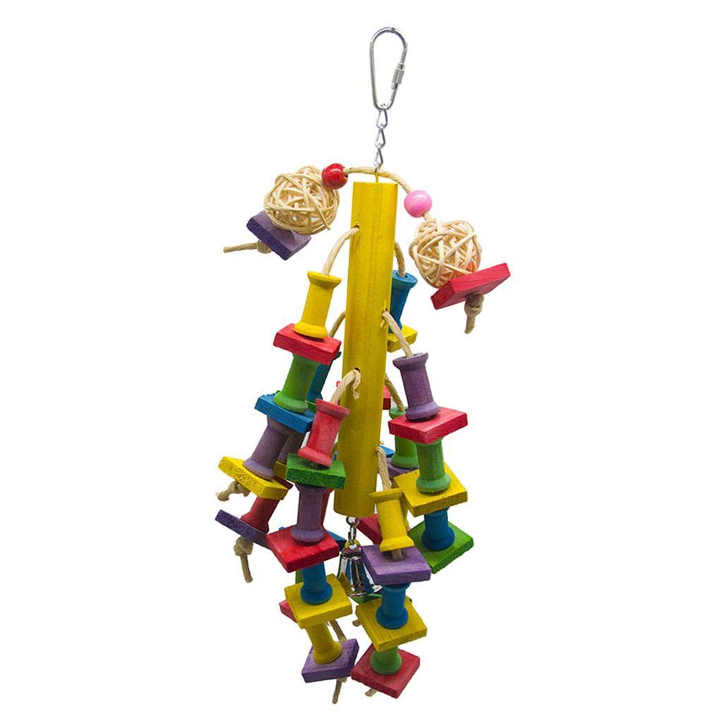 Pet Bird Parrot Chew Hanging Toy Swing Perches Block For Budgie Parakeet