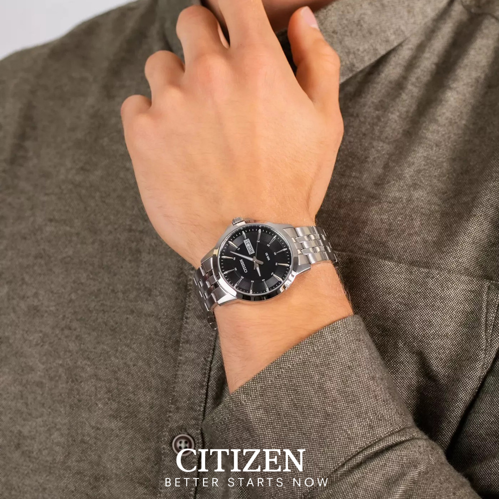 Đồng Hồ Nam Citizen Dây Thép Không Gỉ BF2011-51E - Mặt Đen