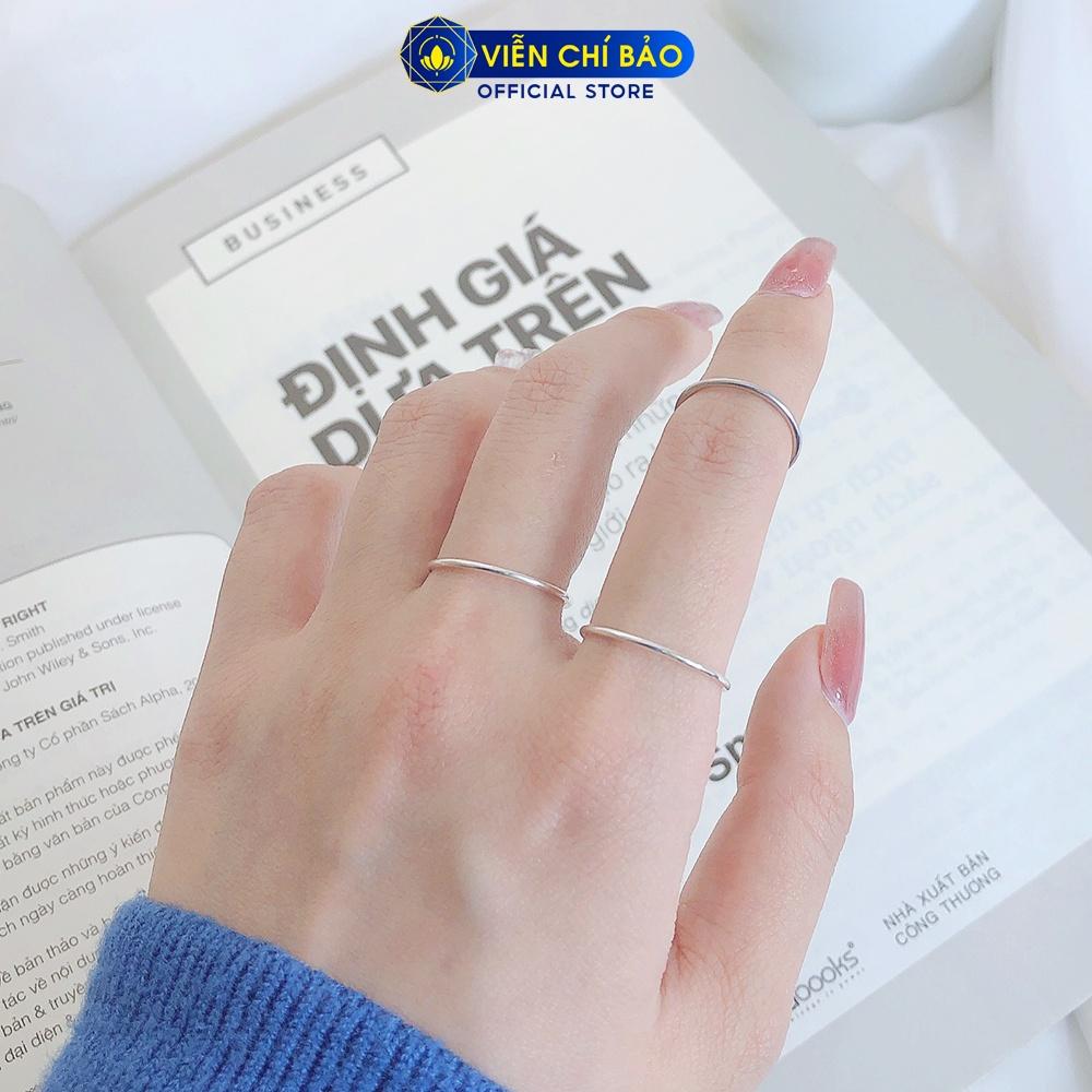 Nhẫn bạc nữ Glib trơn chất liệu bạc S925 thời trang phụ kiện trang sức nữ thương hiệu Viễn Chí Bảo N400604