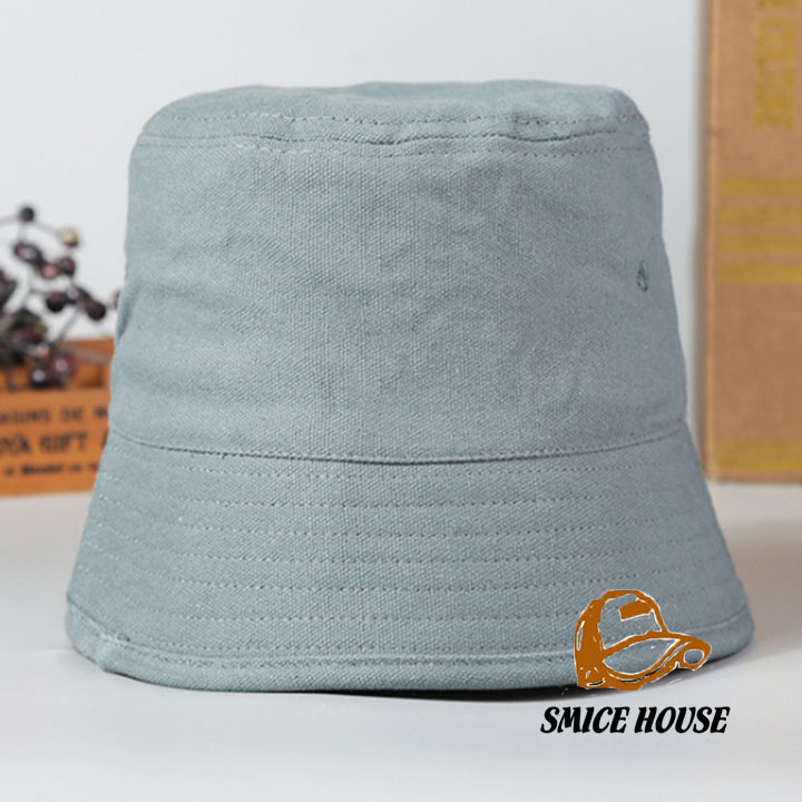 Mũ bucket vành phẳng form ngắn Nhật Bản che mặt nón tai bèo nam nữ vành phẳng chống nắng phong cách hiphop freesize - Smice House