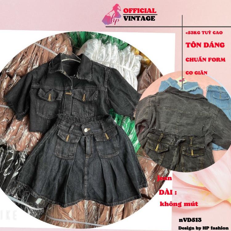Set đồ nữ áo jean croptop kèm chân váy kiểu hàn quốc tôn dáng VD513