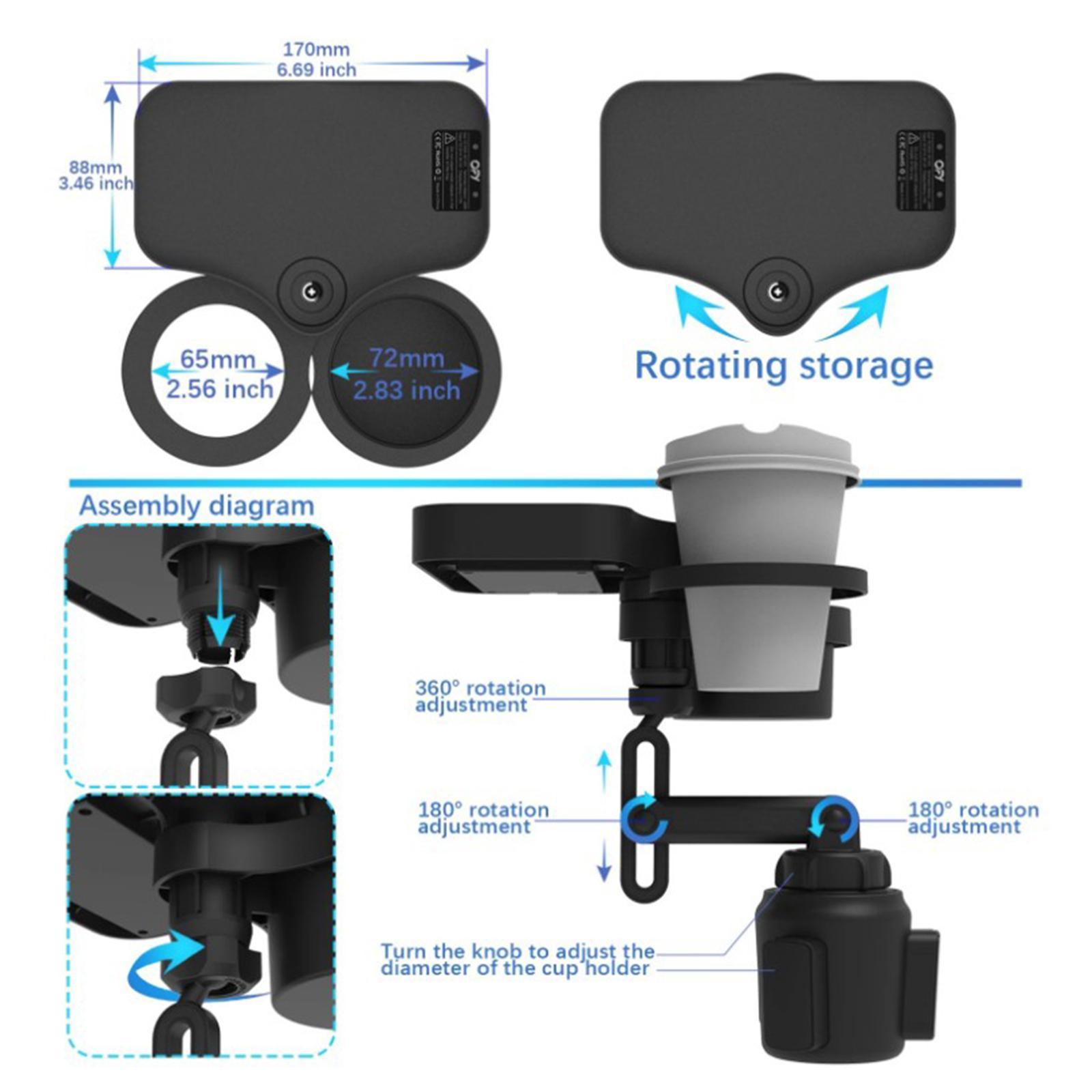 Cup Holder Expander Adapter Stand Rack Rotating base Phone