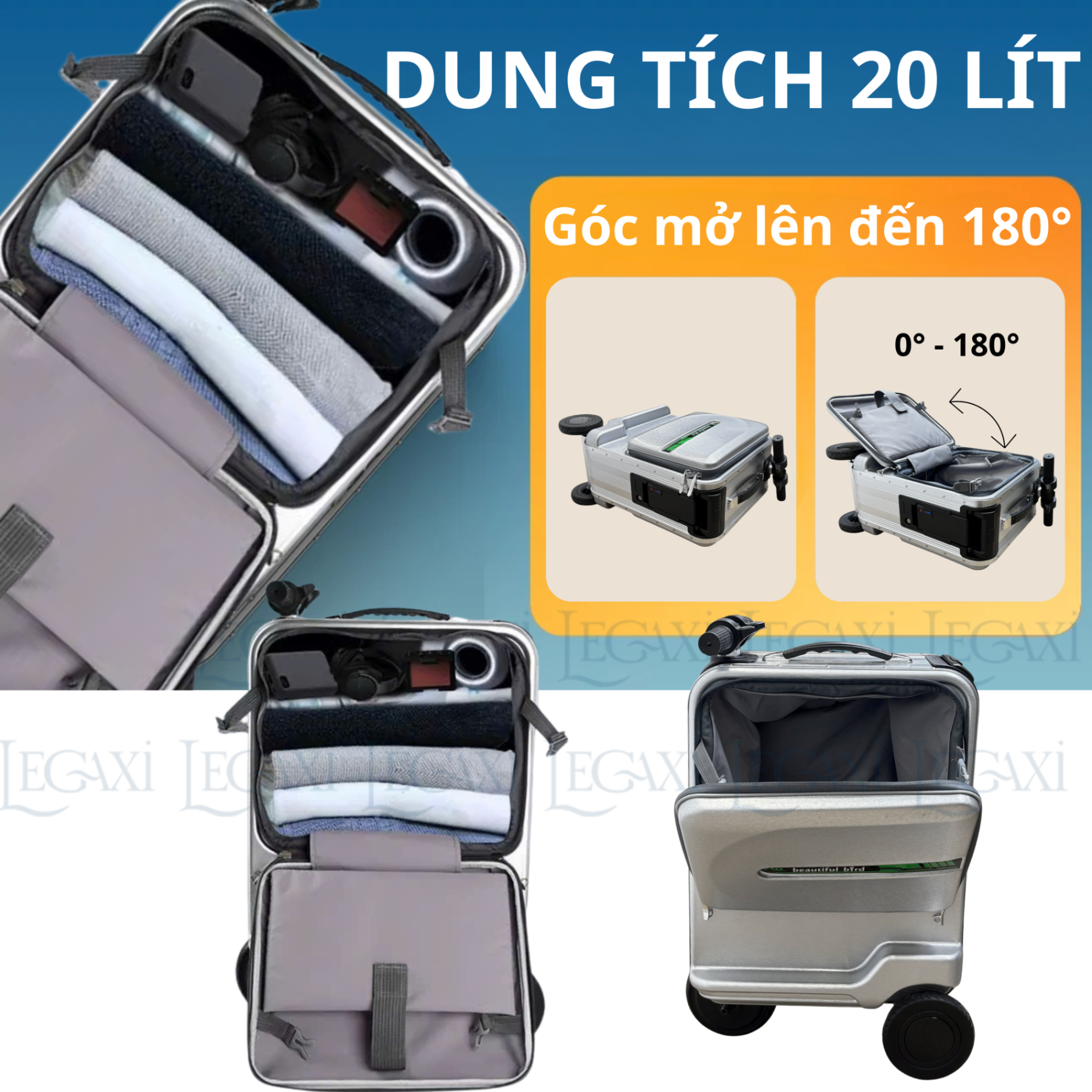 Vali Điện Scooter Nặng 6Kg Va Li 20inch Thông Minh Kiêm Xe Điện Tự Lái Cho Gia Đình Du Lịch Hội Chợ