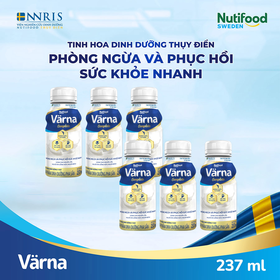 Lốc 6 chai 237ml Sữa Bột Pha Sẵn Värna Complete