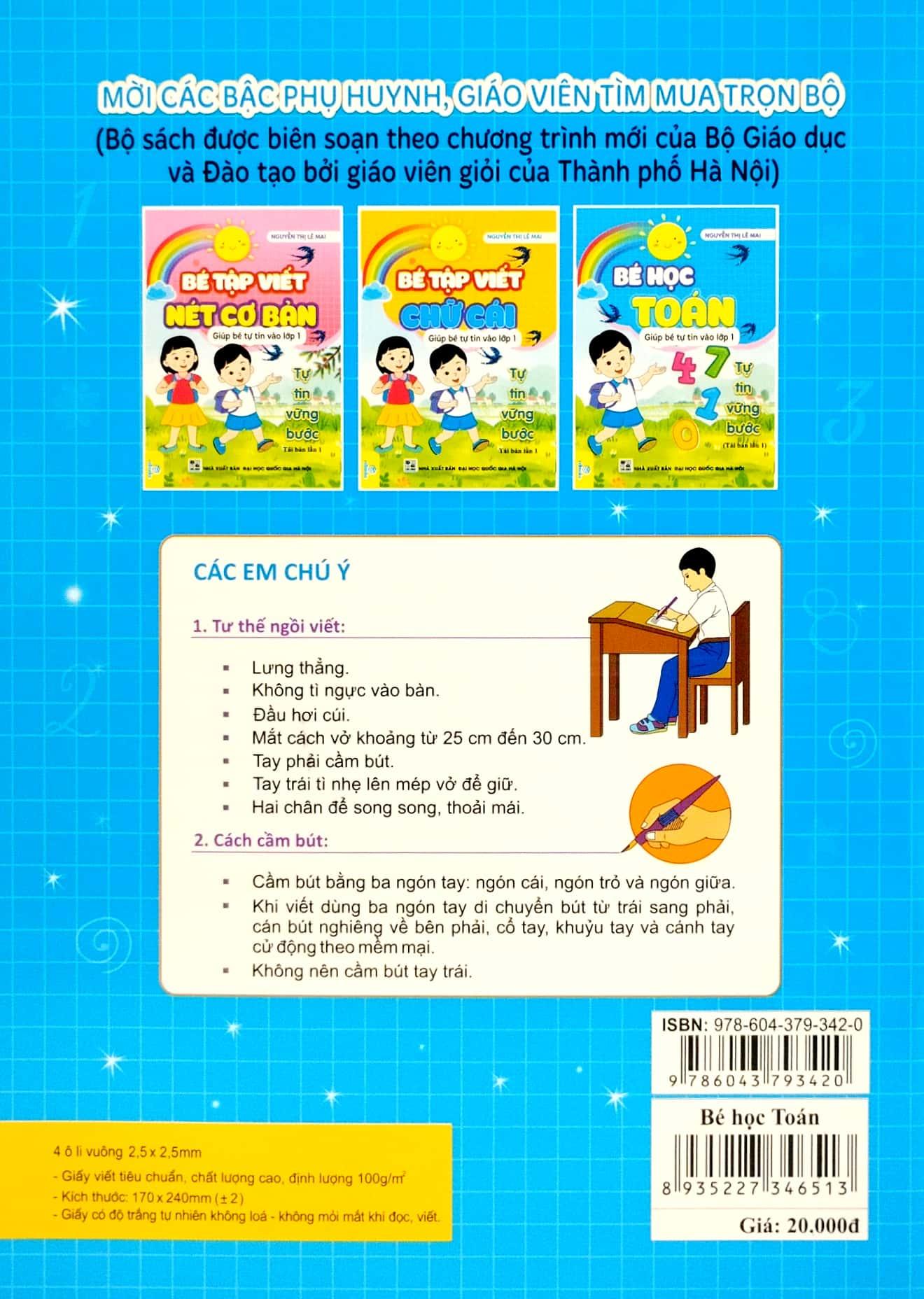 Bé Học Toán - Giúp Bé Tự Tin Vào Lớp 1 (Tái Bản 2022)