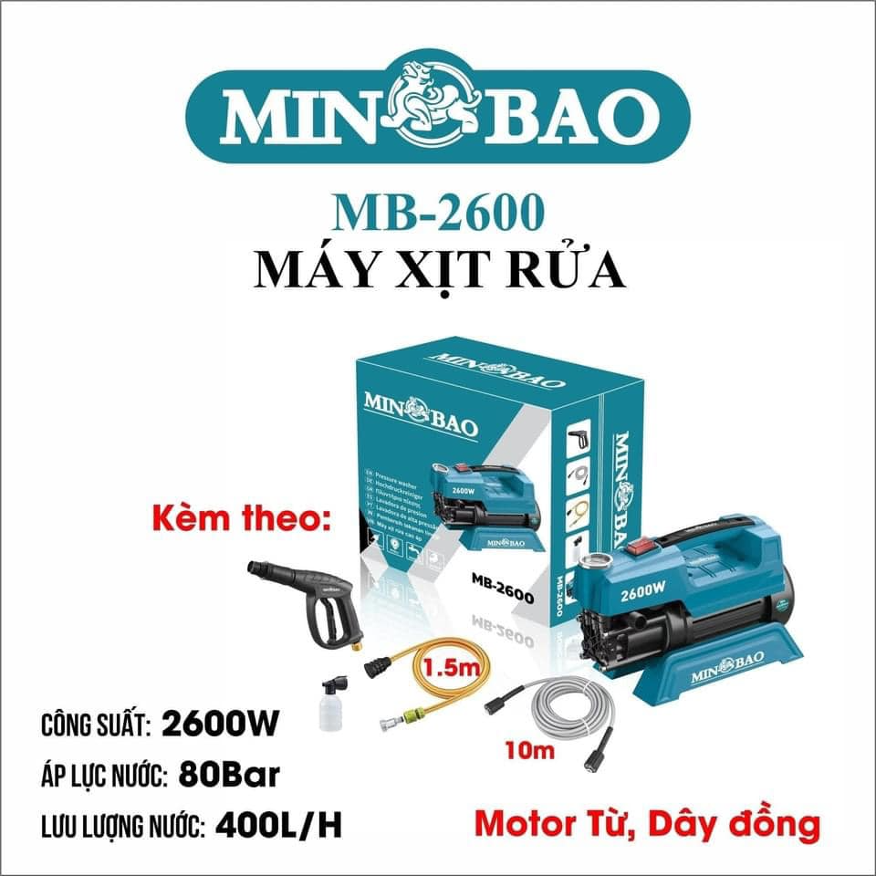 MÁY XỊT RỬA 2600W MB-2600 MINBAO -HÀNG CHÍNH HÃNG