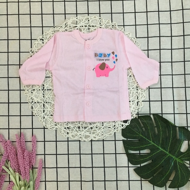 Set 4 Áo Sơ Sinh Màu Cho Bé