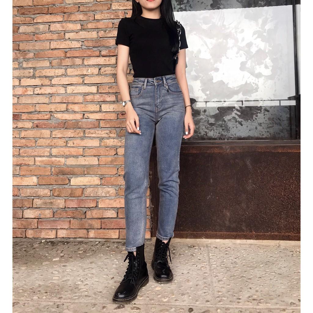 Quần Baggy Jennie mới màu xanh ximang 20decemberjeans mã 239