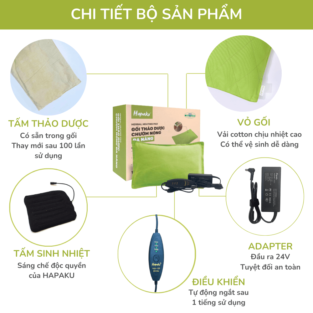 Gối thảo dược chườm nóng lạnh - Đa năng