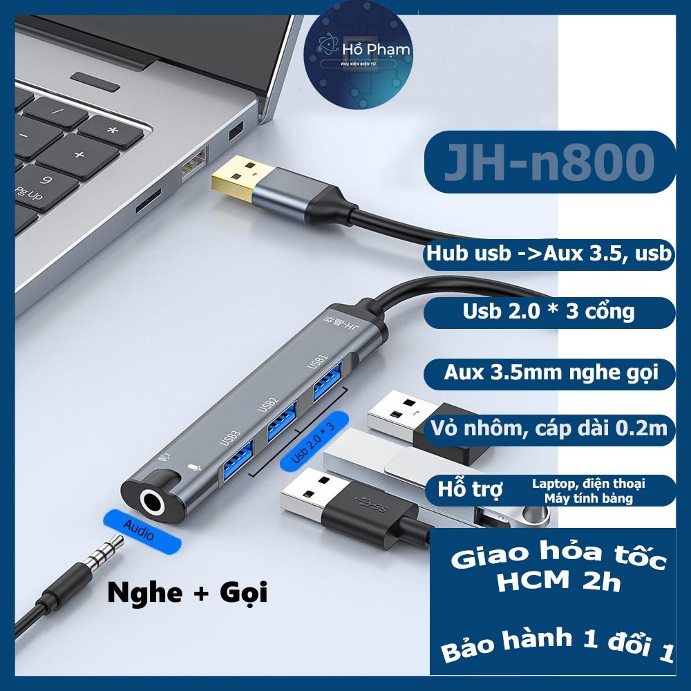 Hub chia usb a, usb type c ra tai nghe và usb 3.0 cho điện thoại, máy tính bảng, laptop - Jinghua