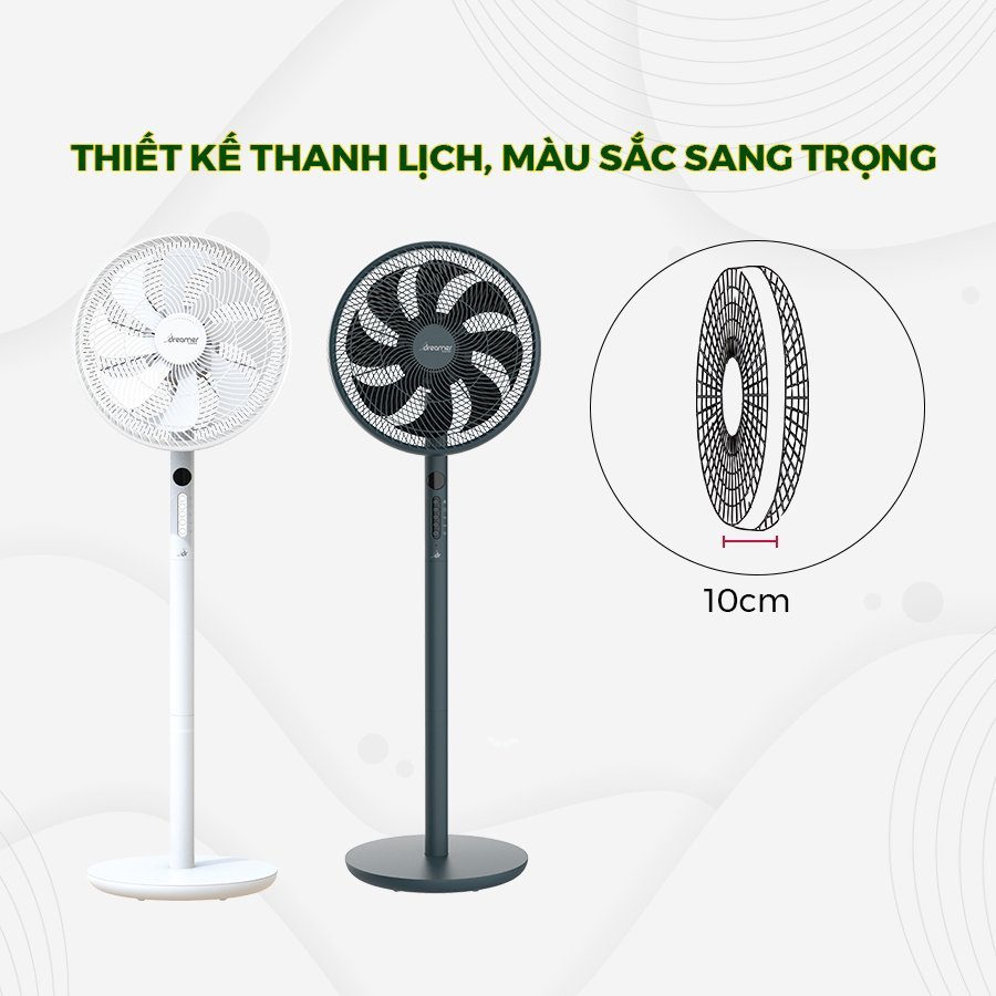 Quạt Đứng Điều Khiển Giọng Nói Màn Hình Led Động Cơ Inverter Dreamer DHA-SSF136G - Hàng chính hãng