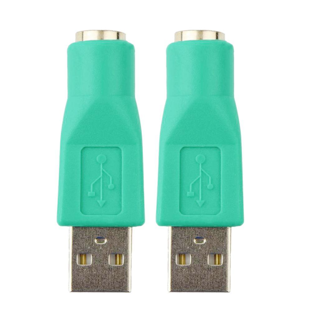 2x2x PS/2 Female to USB 2.0 Male Port Adapter Converter for PS2 Keyboard Mouse