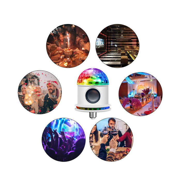 Đèn Quay Sân Khấu Magic Ball Light  Bluetooth Kèm Loa Cao Cấp Dạng Đui xoáy