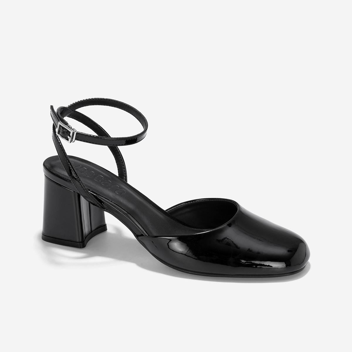 Giày bít mũi tròn block heel phối ankle strap - BMN 0657