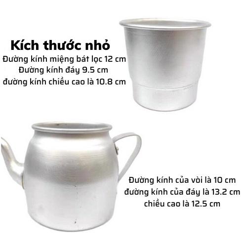 ấm phin pha cà phê nhôm giày lọc ủ cà phê 100-200 gram có ấm và vòi rót tiện lợi cao cấp đảm bảo sử dụng tại nhà