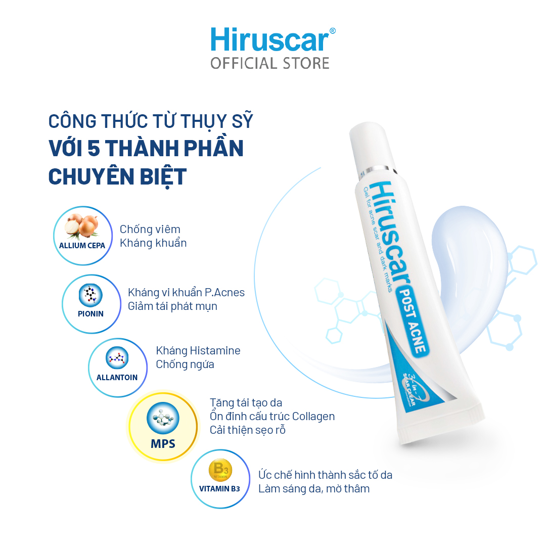 Hình ảnh Gel Chăm Sóc Sẹo Mụn Và Mụn Thâm Hiruscar Post Acne 10G