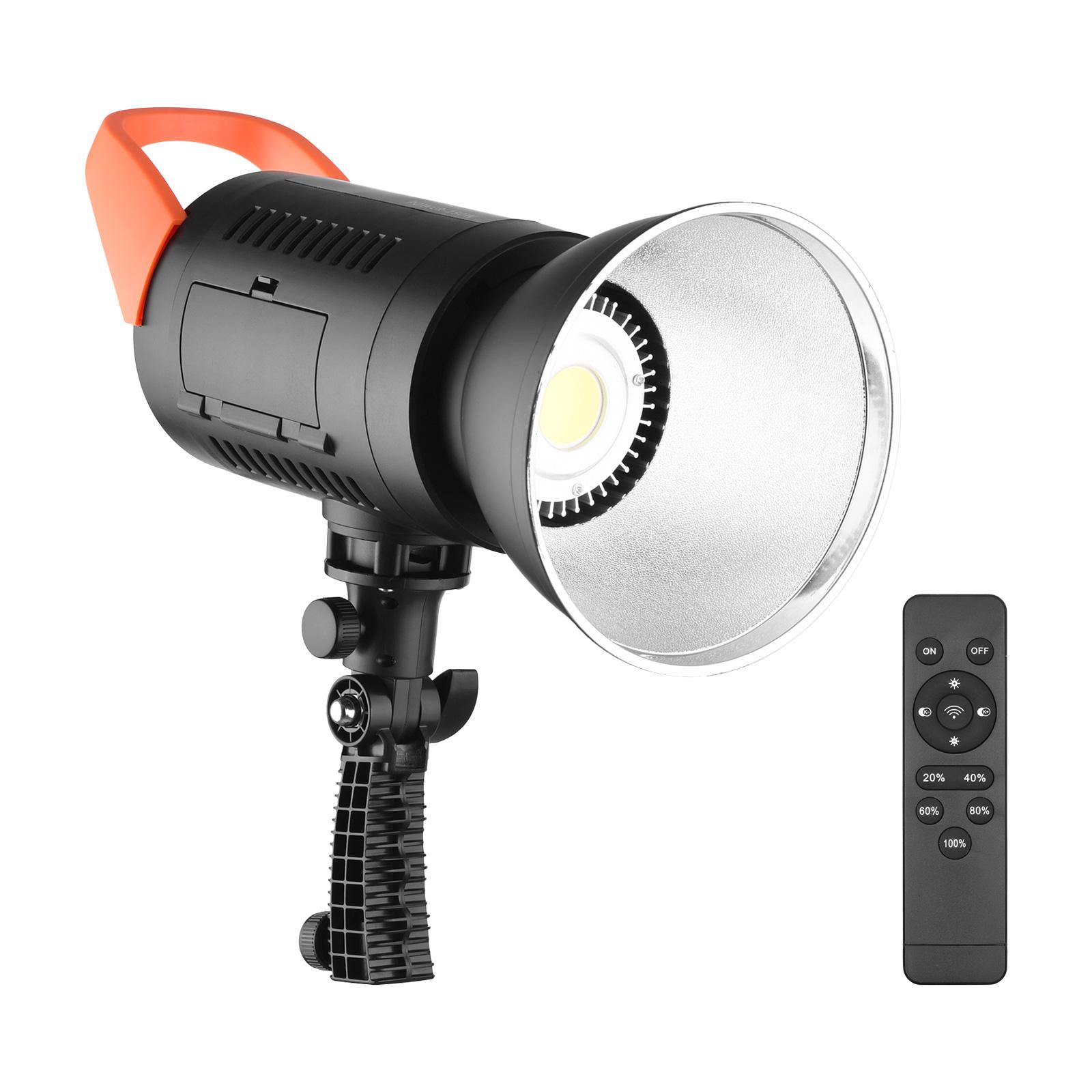 100W LED Video Light 5600K Studio Light Dimmable Bowens Mount Continuous Light with Reflector Remote Control for Wedding