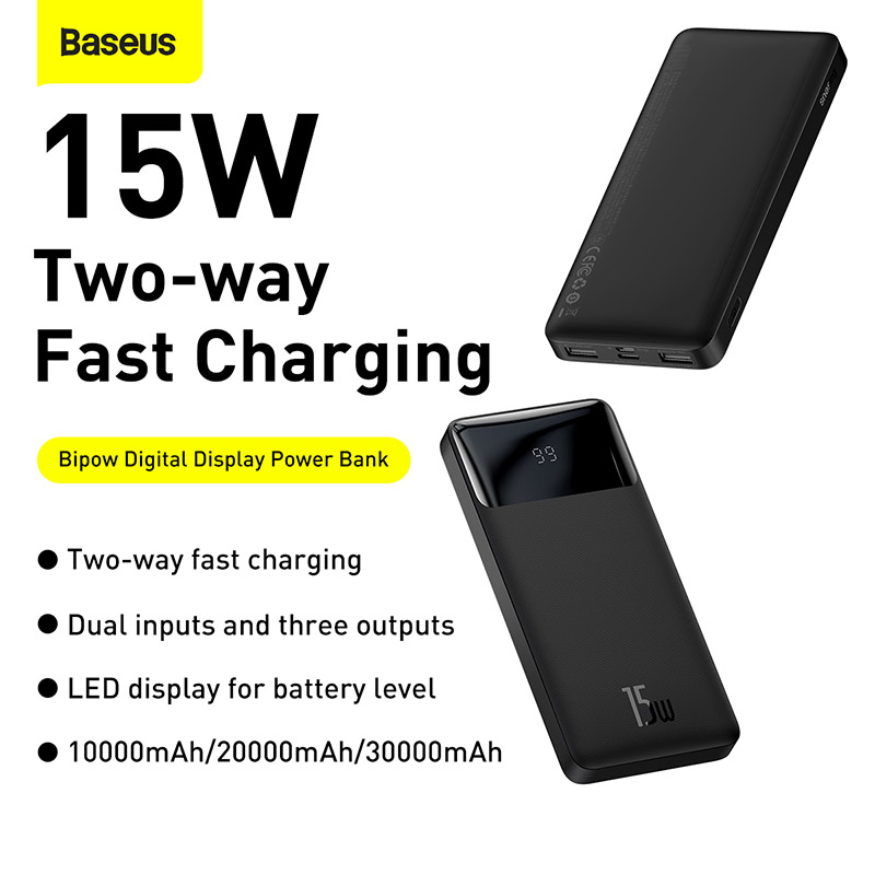 Pin sạc dự phòng Baseus Bipow Digital Display Power Bank ( Phiên bản nước ngoài ) (Hàng chính hãng)