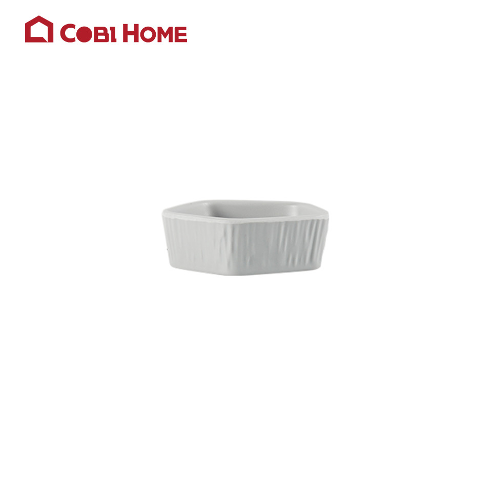 Chén chấm màu xám bằng melamine cao cấp 9.2cm