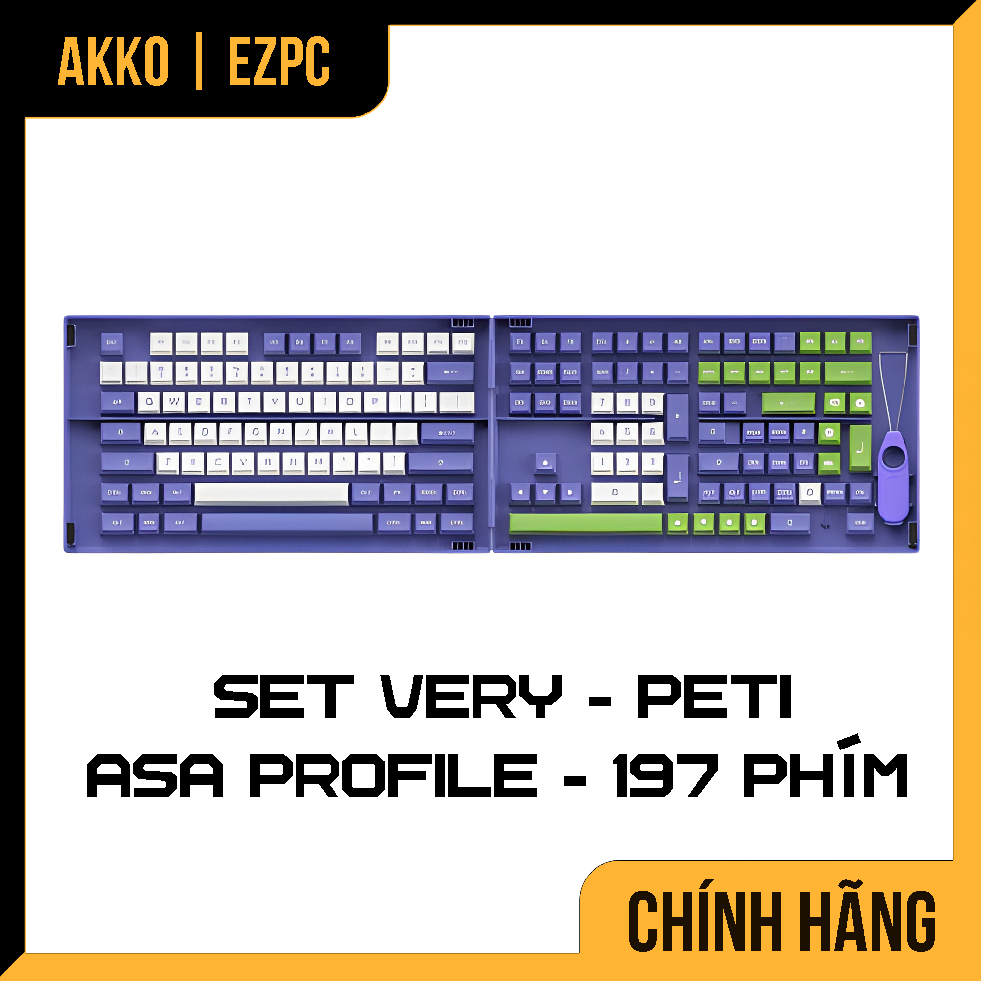 Keycap Cho Bàn Phím Cơ AKKO Hàng Chính Hãng Very Peri ASA Profile | EZPC