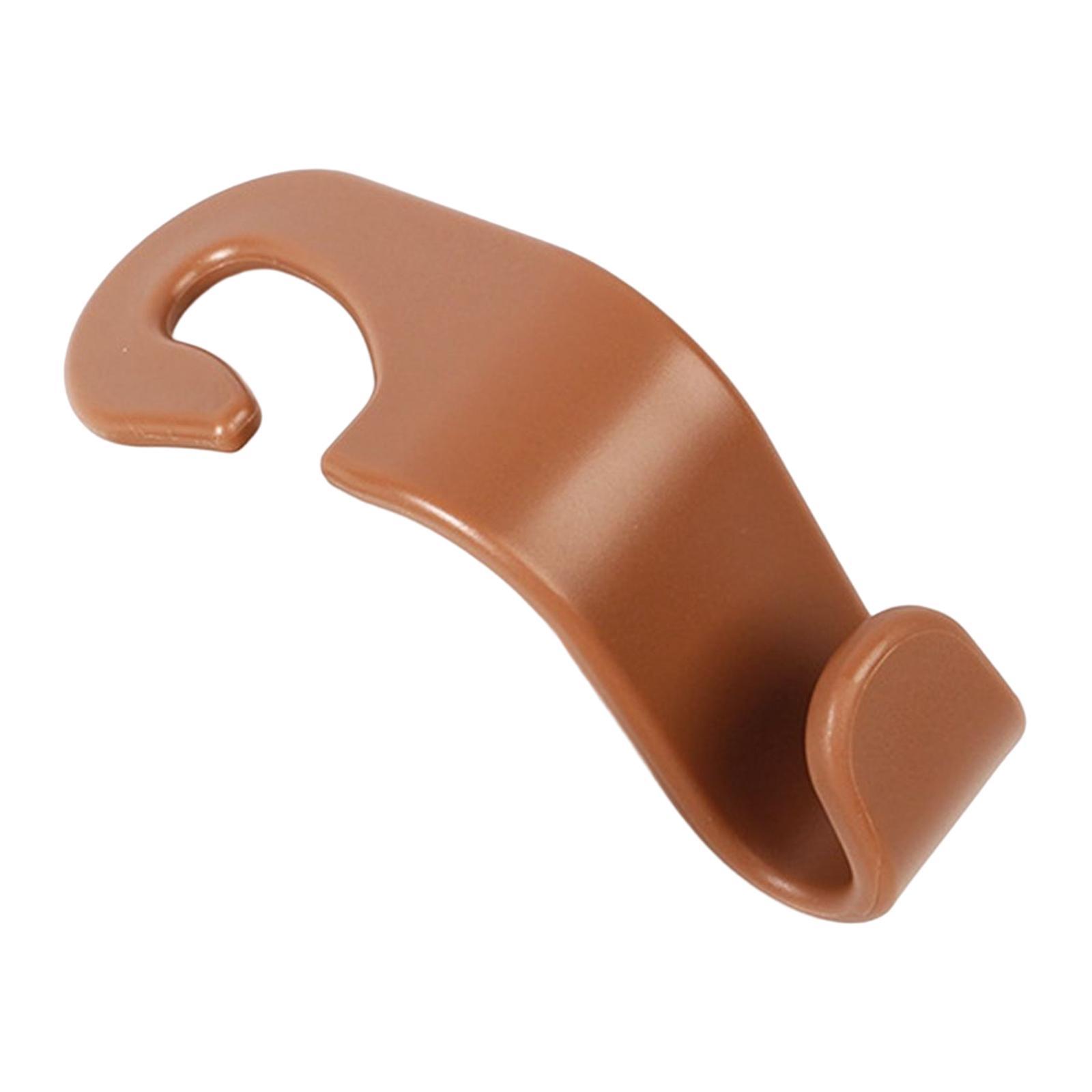 Car Headrest Hooks Seat Back Organizers Hanger for Handbag Grocery Bag Brown
