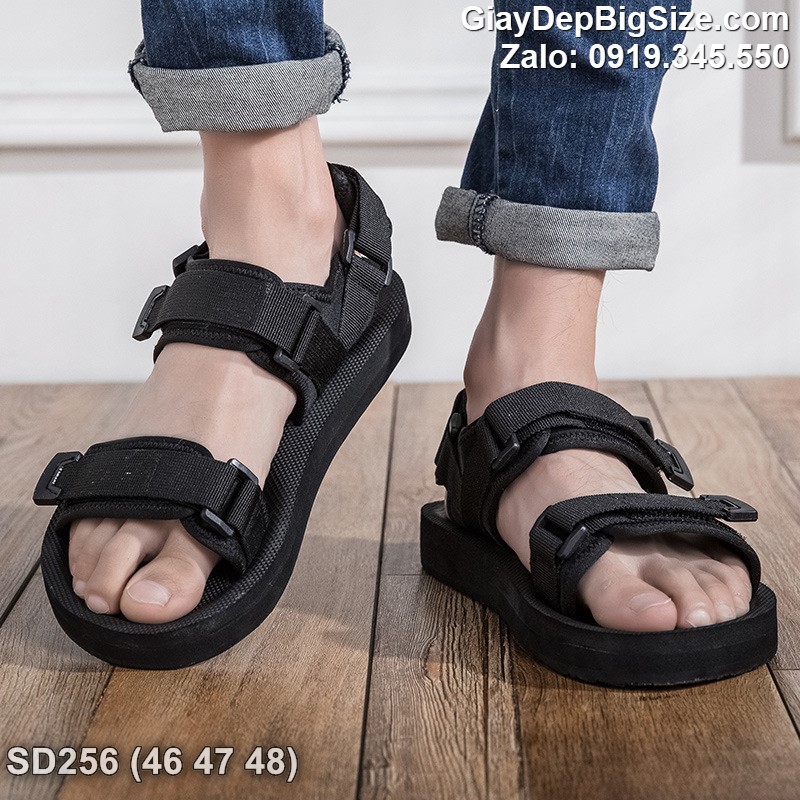 Giày xăng đan vải dù, dép quai hậu cỡ lớn 45 46 47 48 cho nam cao to chân ú bè. Big size sandals for wide feet