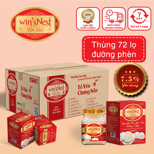 Hình ảnh Thùng 72 lọ Nước Yến Sào win'sNest Đường Phèn (70 ml/lọ)