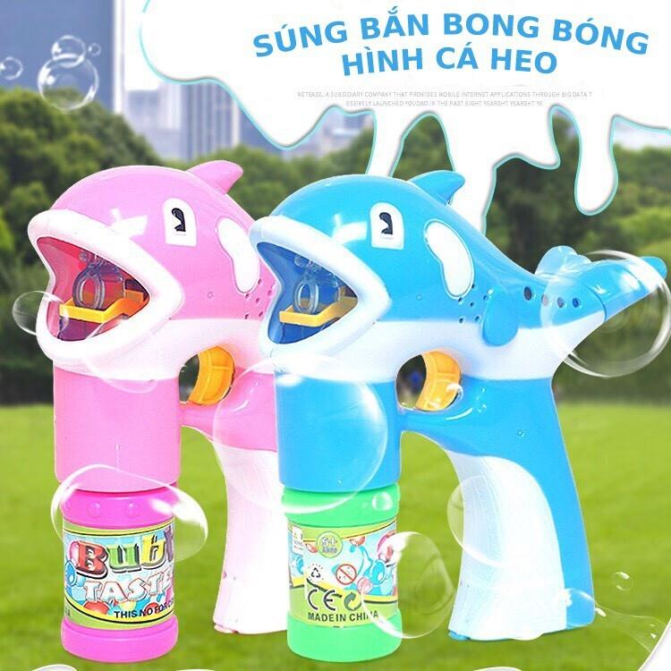 Súng đồ chơi bắn bong bóng xà phòng hình cá heo cho bé - Yumeshop94