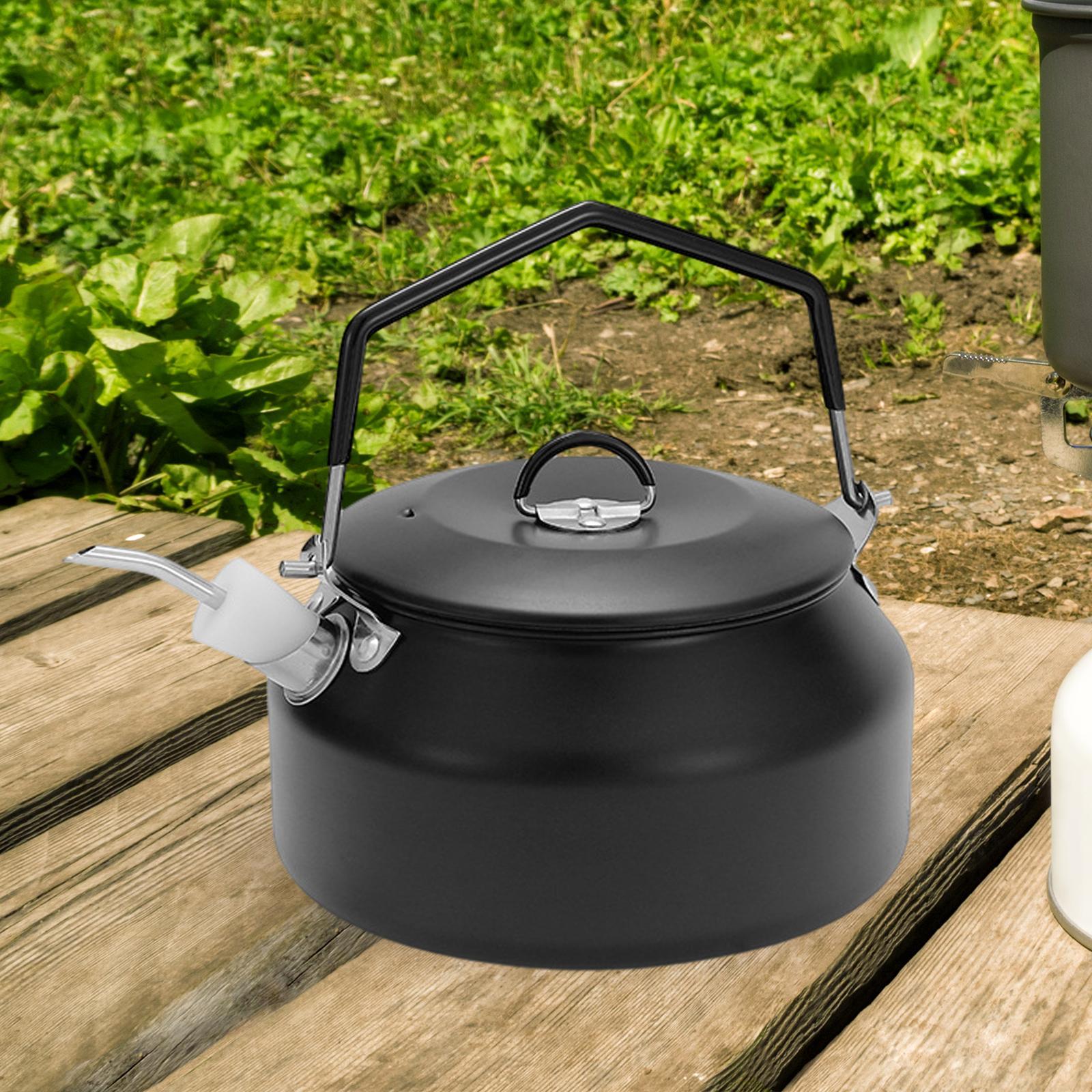 Water Boiler 1L Camping Water Kettle Anti Scald and Lockable Handle Teapot Teakettle for Camp Fishing Mountaineering Barbecue