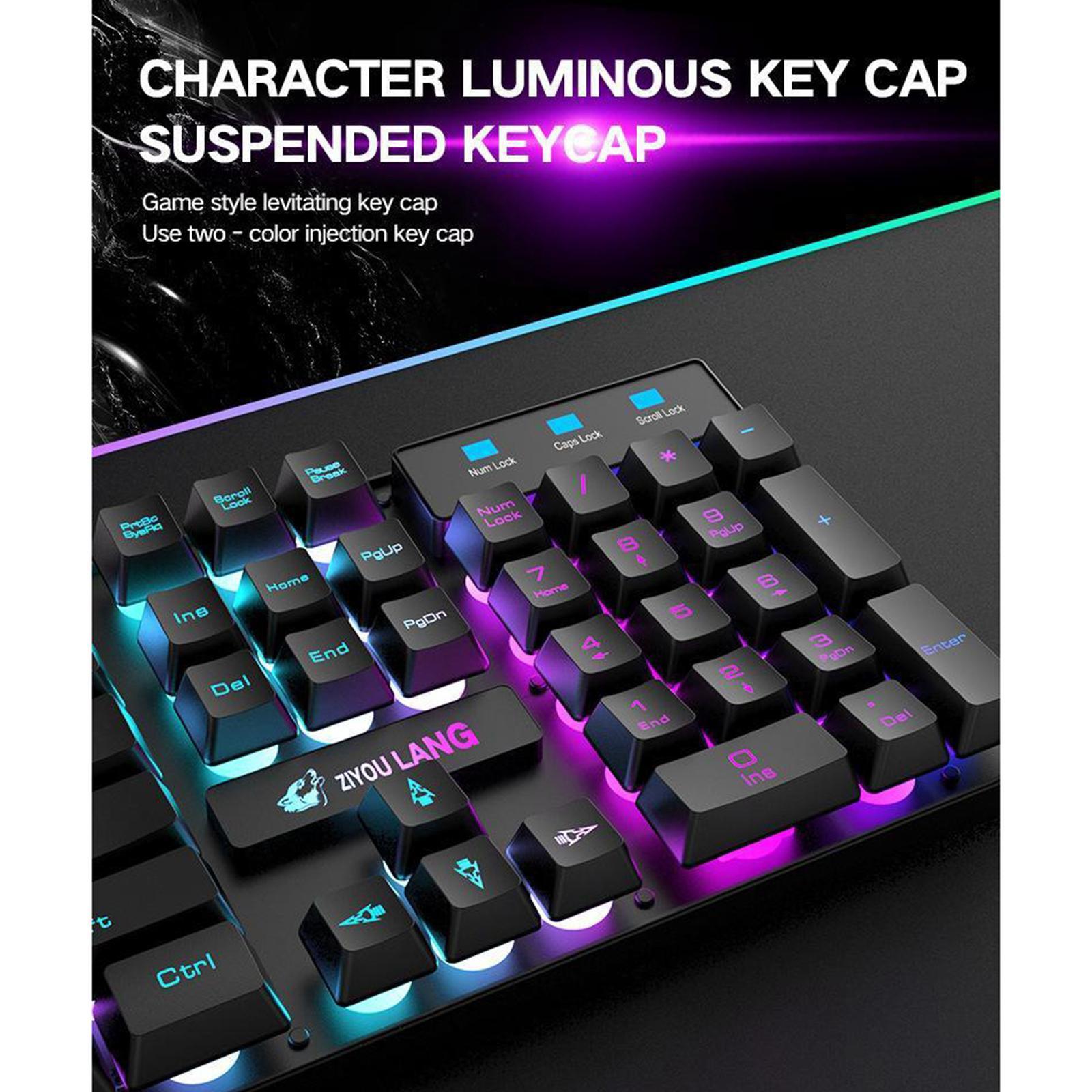 Wireless Keyboard & Mouse Set for Windows 10 PC with 2400dpi Sensor Black