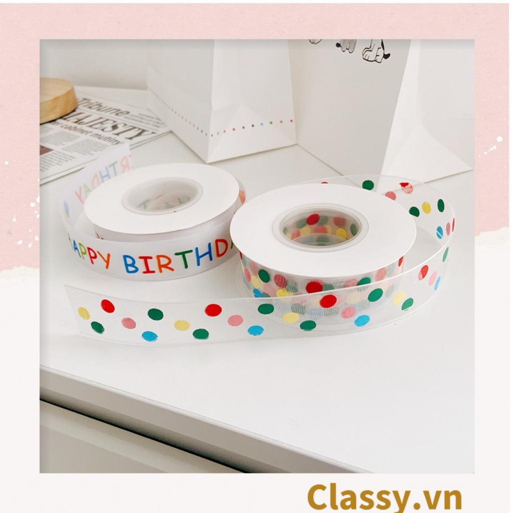 Classy Ruy băng vải dài 1m, chất liệu dày dặn, họa tiết dễ thương Q1636