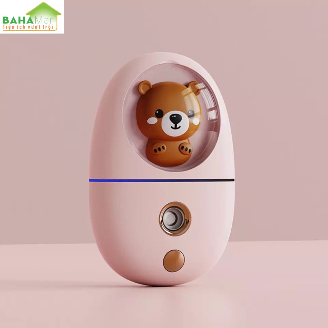 MÁY XÔNG HƠI NANO TẠO ĐỘ ẨM CHO DA - KẾT HỢP PHUN KHỬ KHUẨN MŨI HỌNG CÁ NHÂN "BAHAMAR" máy phun sương có tích hợp đèn LED, khi bật máy phun, ánh sáng ấm áp và tỏa sáng sẽ bao phủ