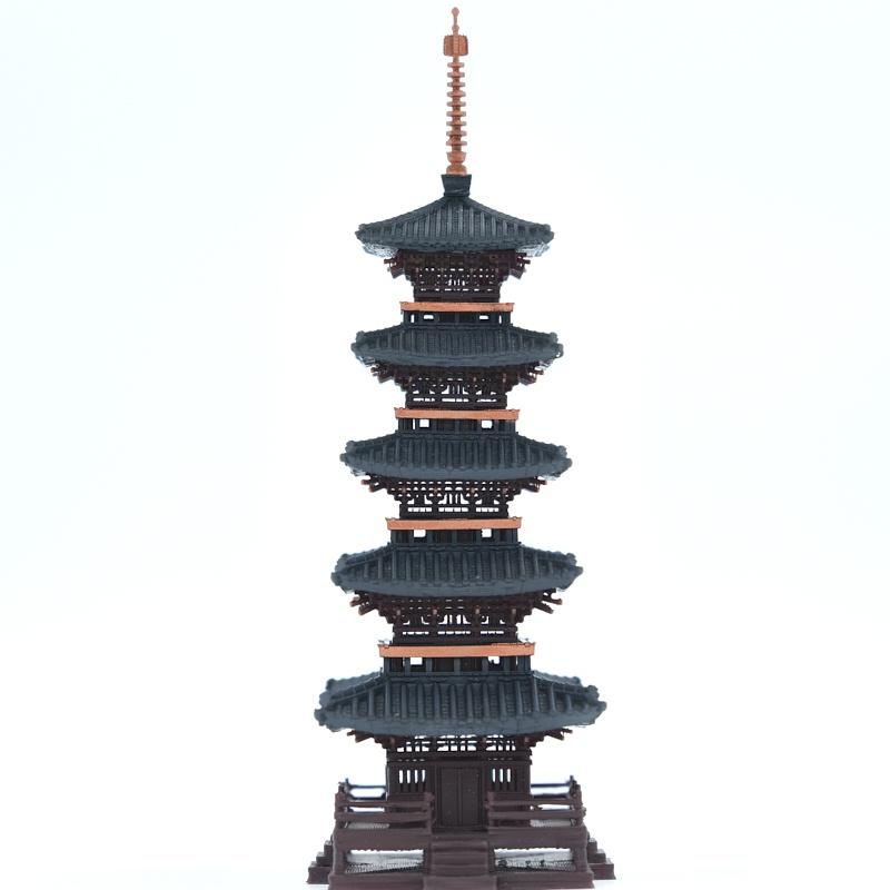 Mô hình tiểu cảnh THÁP TOSHUGO 5 TẦNG size NHỎ - bán cạn - bể cá - hòn non bộ - terrarium - tinh xảo - chất lượng cao