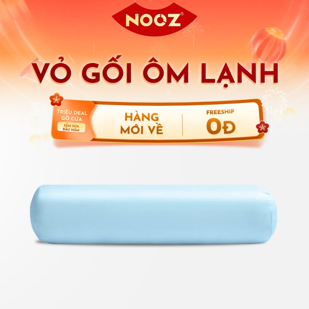 Vỏ Gối Ôm Lạnh NOOZ Vải Mát Lạnh Mềm Mịn Nhiều Màu Có Khóa Kéo 37x100cm