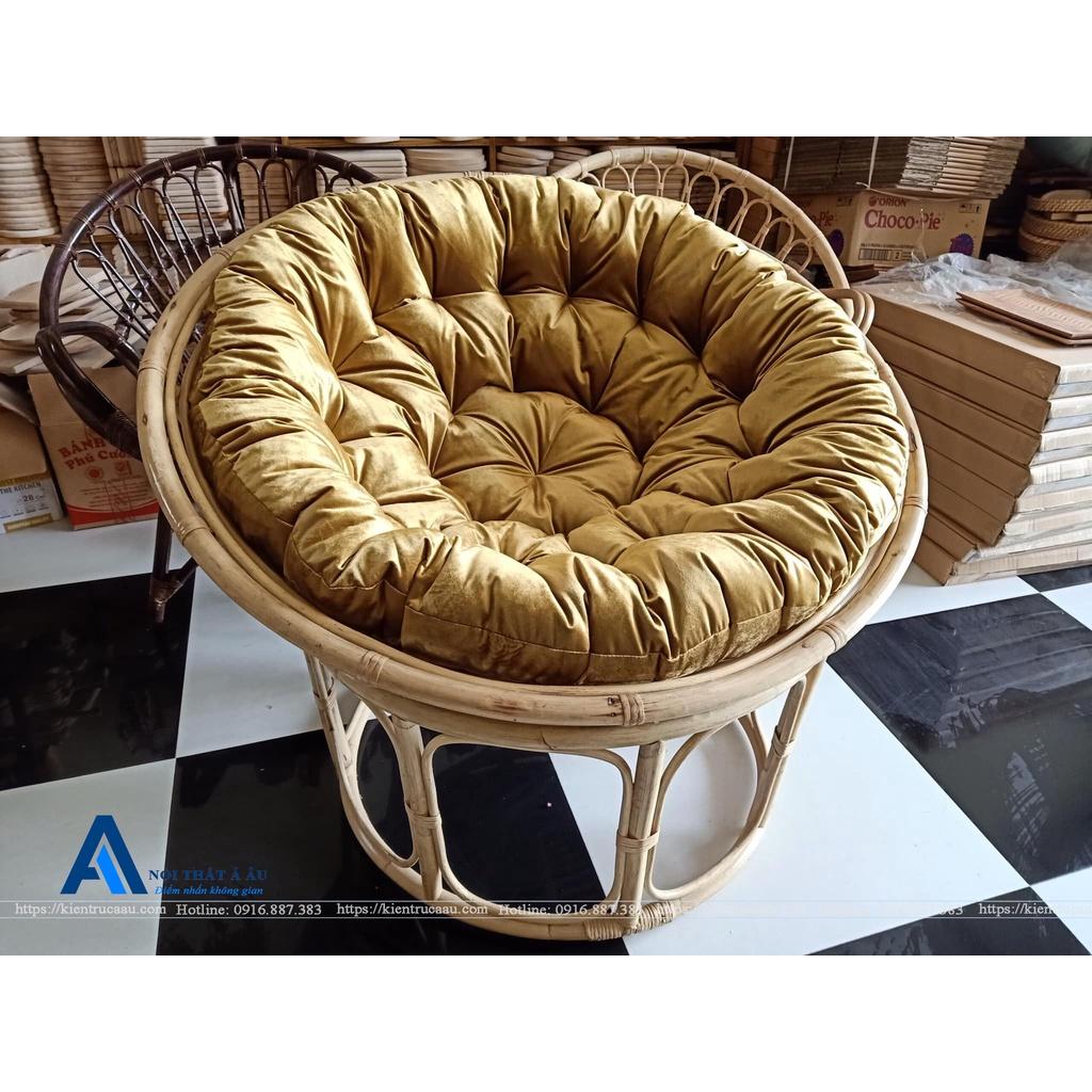 GHẾ MÂY PAPASAN KÈM VẢI BỐ CAO CẤP&quot; CAM KẾT MÂY 100%&quot;, thư giãn đọc sách