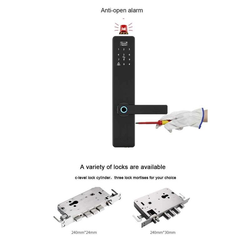 Khóa cửa Vân tay thông minh, khóa điện tử 4 chức năng mở, chất liệu thép không gỉ 304 - D9
