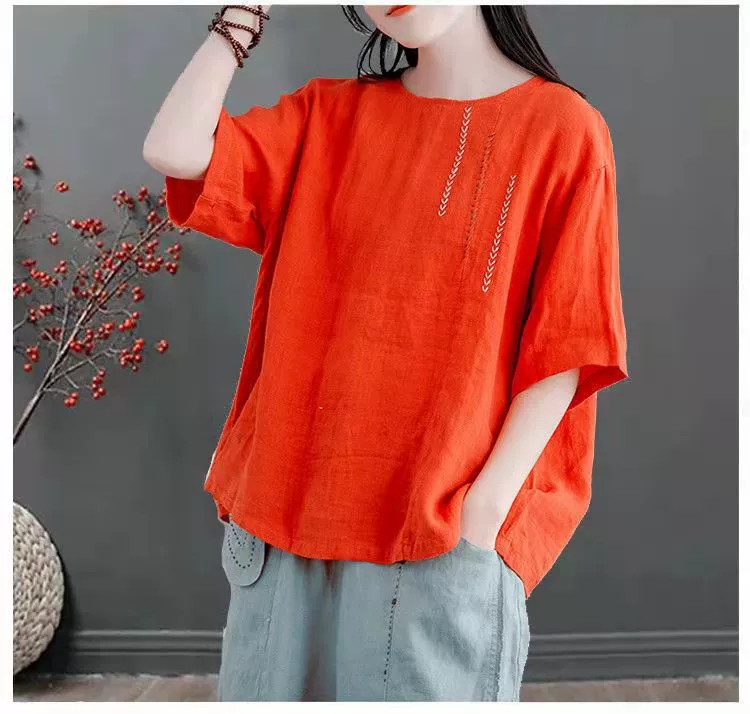 Áo phông nữ in họa tiết hoa thời trang,kín đáo,điệu đà,4 màu thanh nhã A17