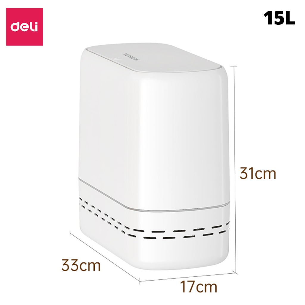 Thùng rác tự động căng túi rác 12L/15L DELIxVUSIGN thiết kế dáng dẹt tiết kiệm không gian, tối ưu nhà cửa
