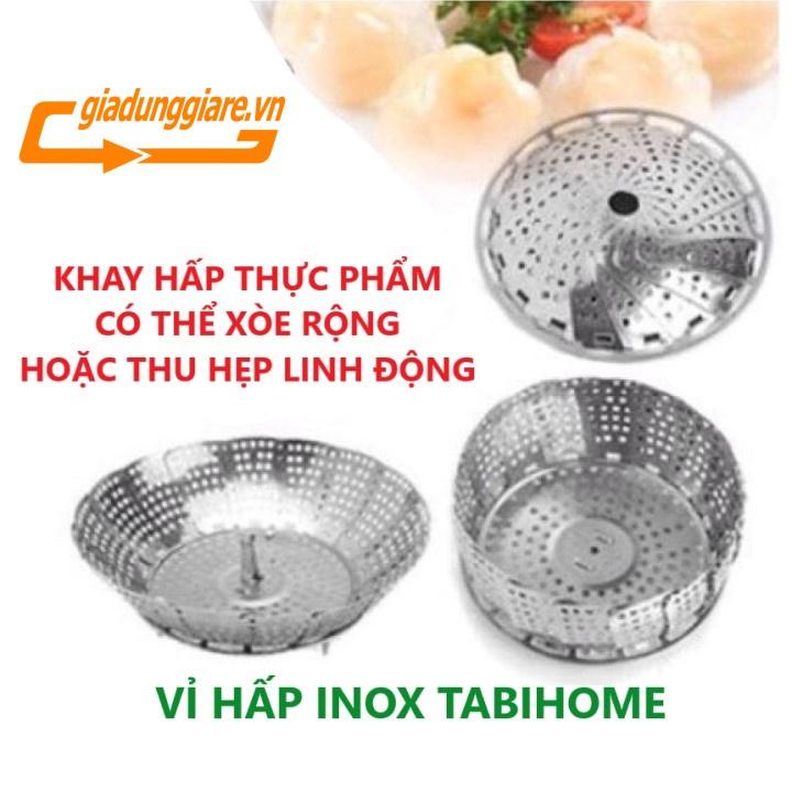 VỈ HẤP thực phẩm TABIHOME ( INOX 100% ) khay hấp đa năng đồ xôi hấp cá hấp cách thủy xửng hấp đồ ăn tiện lợi