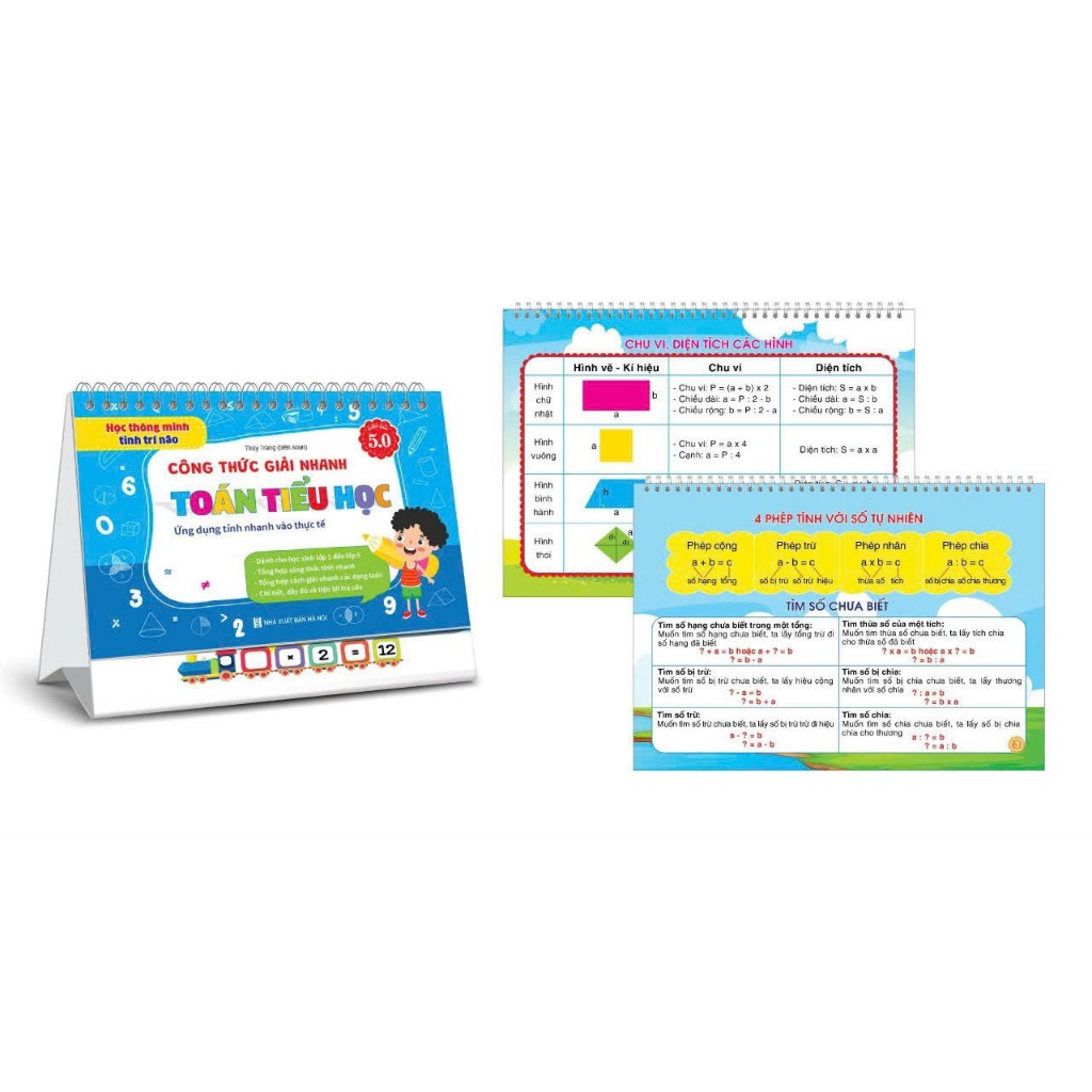Combo Bộ lịch CÔNG THỨC GIẢI NHANH TOÁN TIỂU HỌC (Phiên bản 5.0) &amp; TỔNG HỢP KIẾN THỨC TIẾNG ANH TIỂU HỌC (Phiên bản 5.0)