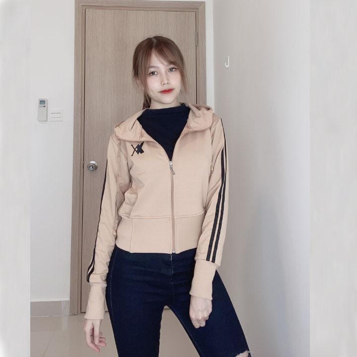 Áo Khoác Nữ Cao Cấp Chống Năng Form Lững 2 Sọc.