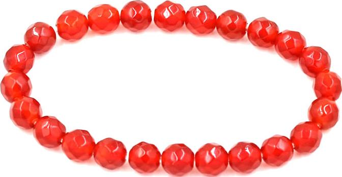 Vòng tay chuỗi hạt thạch anh đỏ cắt giác 6 ly 24 hạt