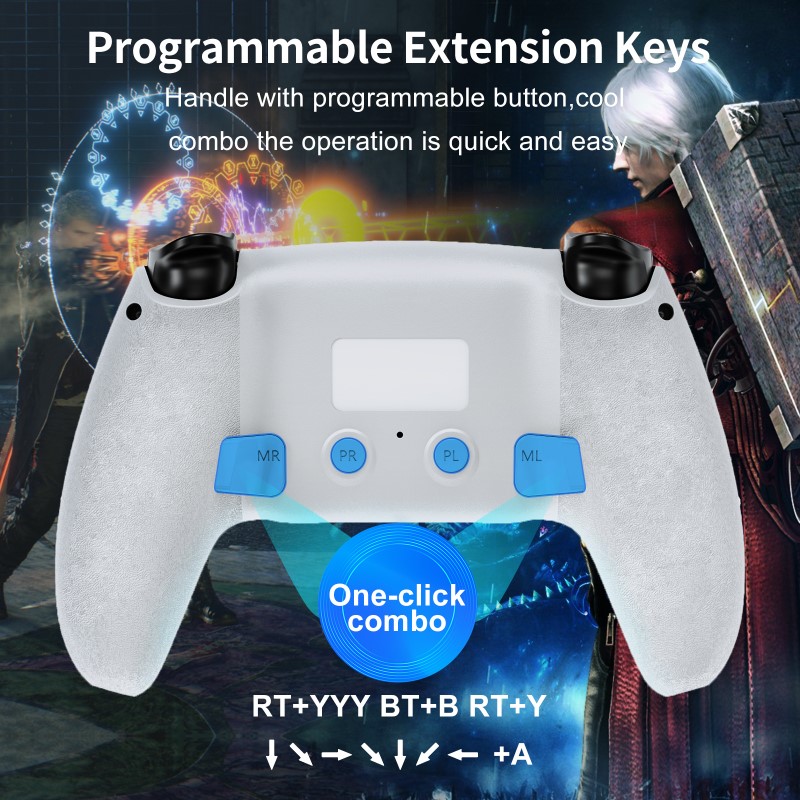 Gamepad Không dây Bluetooth PS4 T411 White cho máy tính - điện thoại - máy game - Pin Sạc TypeC