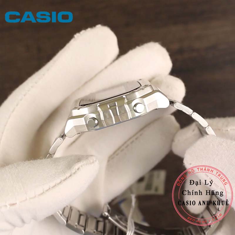 Đồng Hồ Casio nam W-218HD-1AV Dây Kim Loại Mặt Vuông