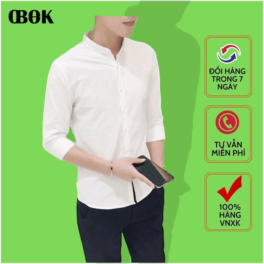 Áo Sơ Mi Nam Tay Dài, Sơ Mi Nam Kiểu Họa Tiết Cao Cấp OBOK Fashion SM09
